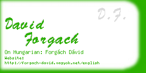 david forgach business card