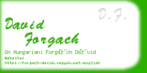 david forgach business card